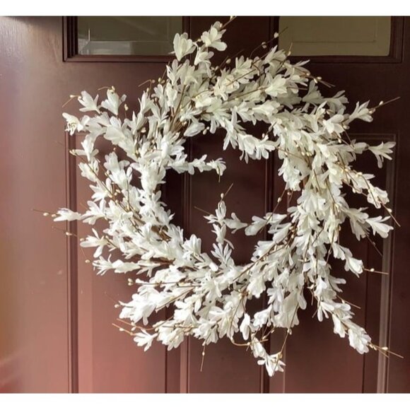 New 20inch Artificial Forsythia Flower Wreath Spring Summer Fall Wreath Silk - Picture 2 of 2